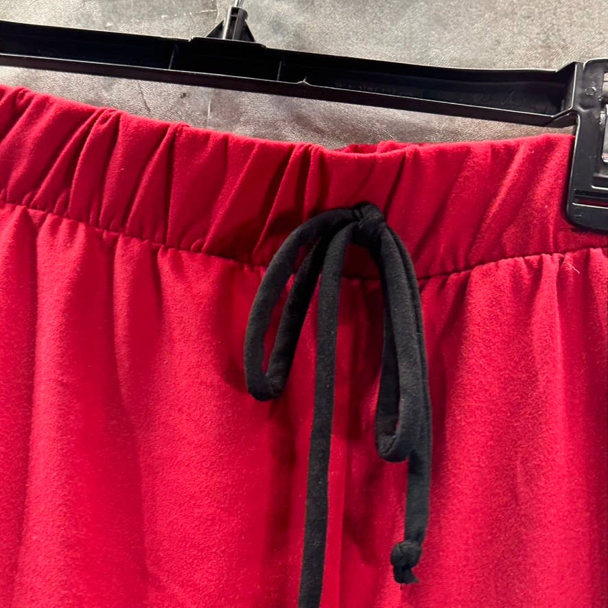 COZY ROZY Women's White/Red Let It Snow 2-Piece Short Holiday Pajamas SZ M