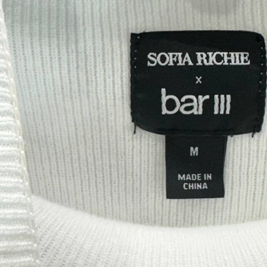 BAR III X Sofia Richie Women's Crop Mock-Neck Long-Sleeve Pullover Sweater SZ M