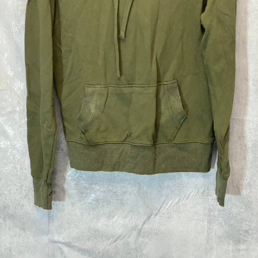 EVERLEIGH Women's Olive Distressed Pullover Hooded Sweater SZ XS