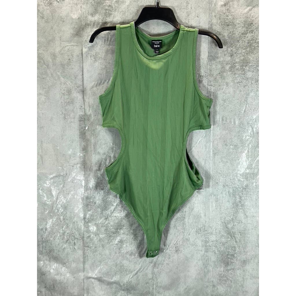 BAR III X NICOLE WILLIAMS ENGLISH Women's Comfrey Ribbed Cutout Bodysuit SZ L