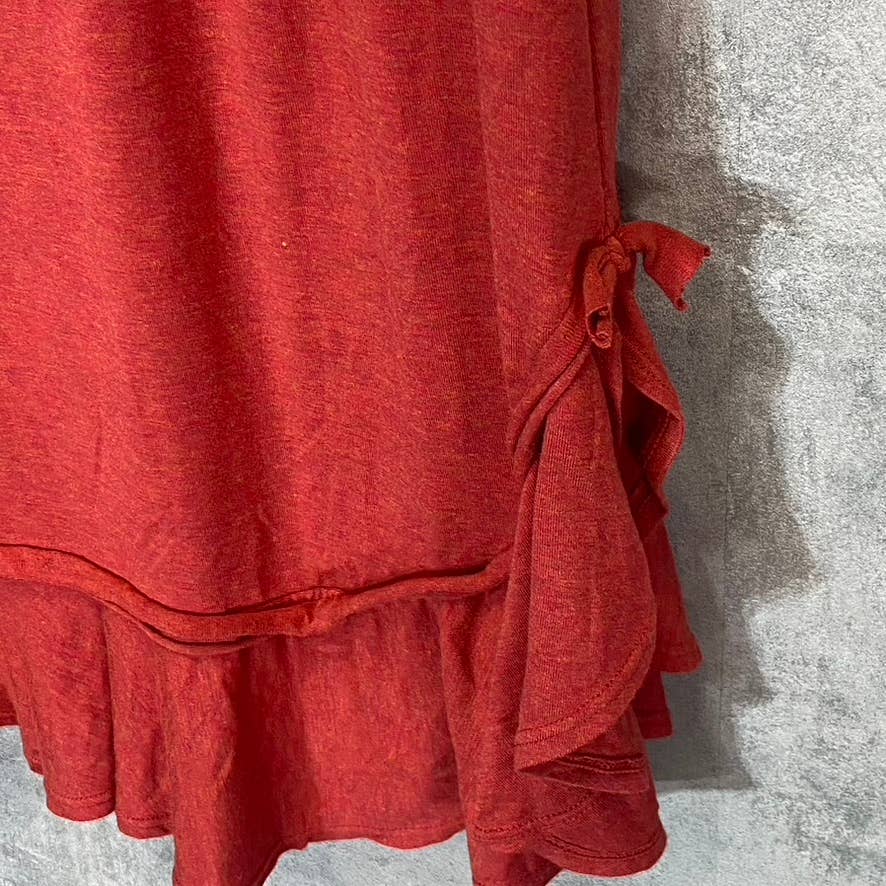 MAX STUDIO Women's Hscarlet Sleeveless Ruffled Hem Mini Dress SZ L