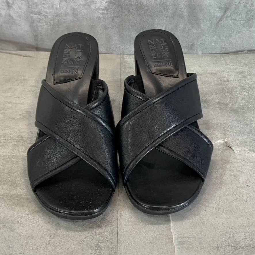 NATURALIZER Women's Black Genn-Rhythm Round-Toe Slip-On Sandals SZ 11