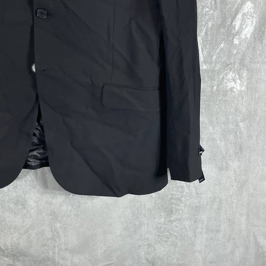 DKNY Men's Solid Black Short Modern-Fit Stretch Two-Button Suit Jacket SZ 44S