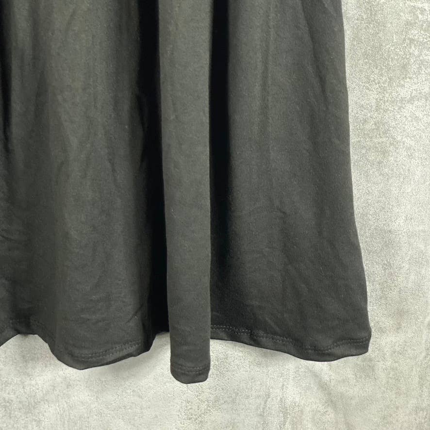 24SEVEN COMFORT Women's Black Short Sleeve Pocket Detail Midi Dress SZ S