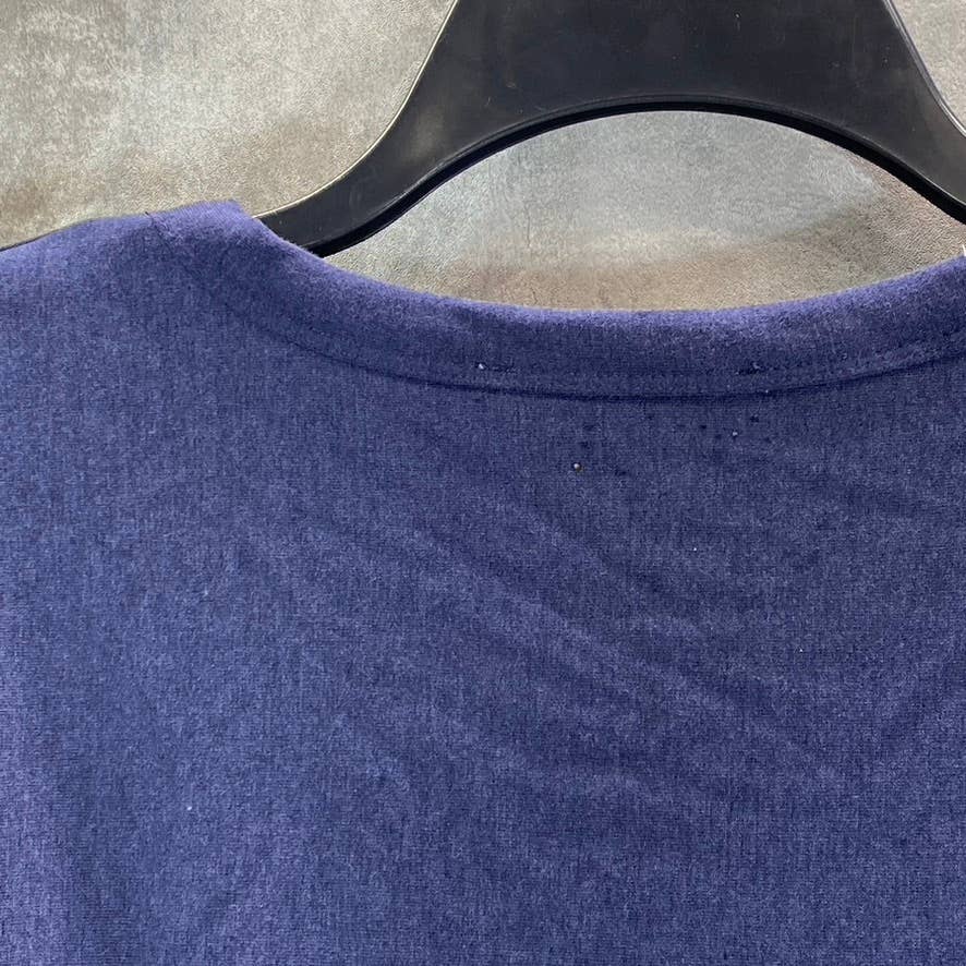 KINGSTON GREY Juniors' Navy Check Pleated Skirt Crewneck Mini Sweater Dress SZ L