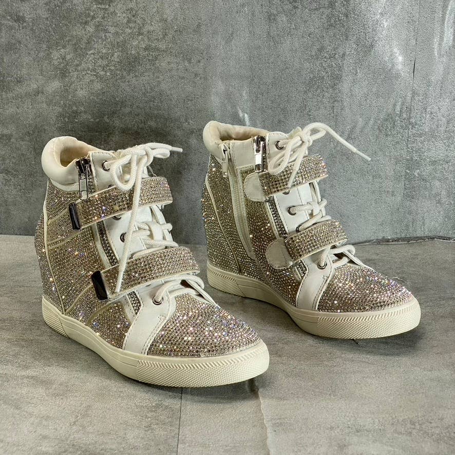 INC INTERNATIONAL CONCEPTS Women's Silver Rhinestone Embellished Debby Wedge