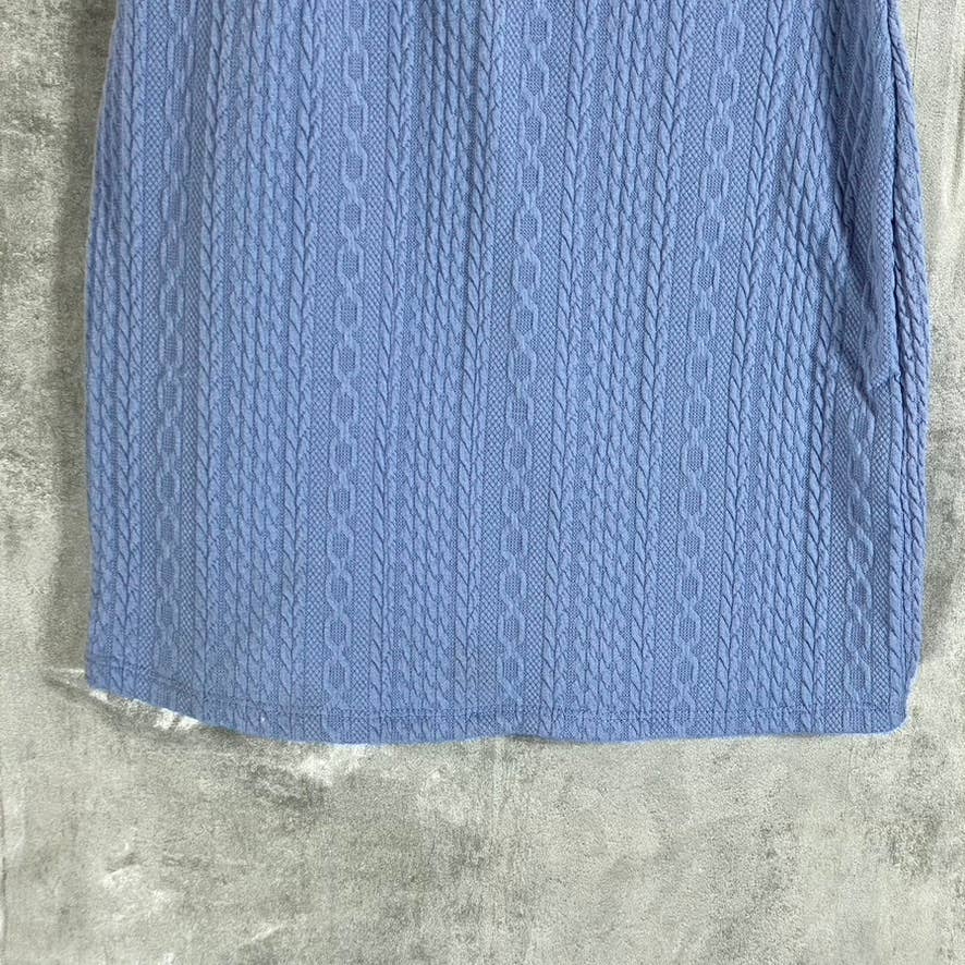 ULTRA FLIRT Juniors' Purple Impression Knit Round-Neck Bodycon Mini Dress SZ S