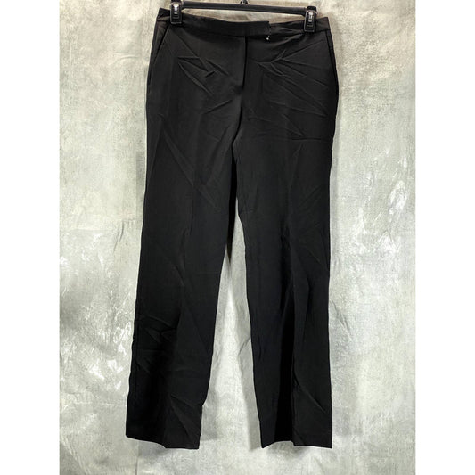 KASPER Women's Black Tab-Waist Mid-Rise Modern Straight-Leg Dress Pants SZ 6