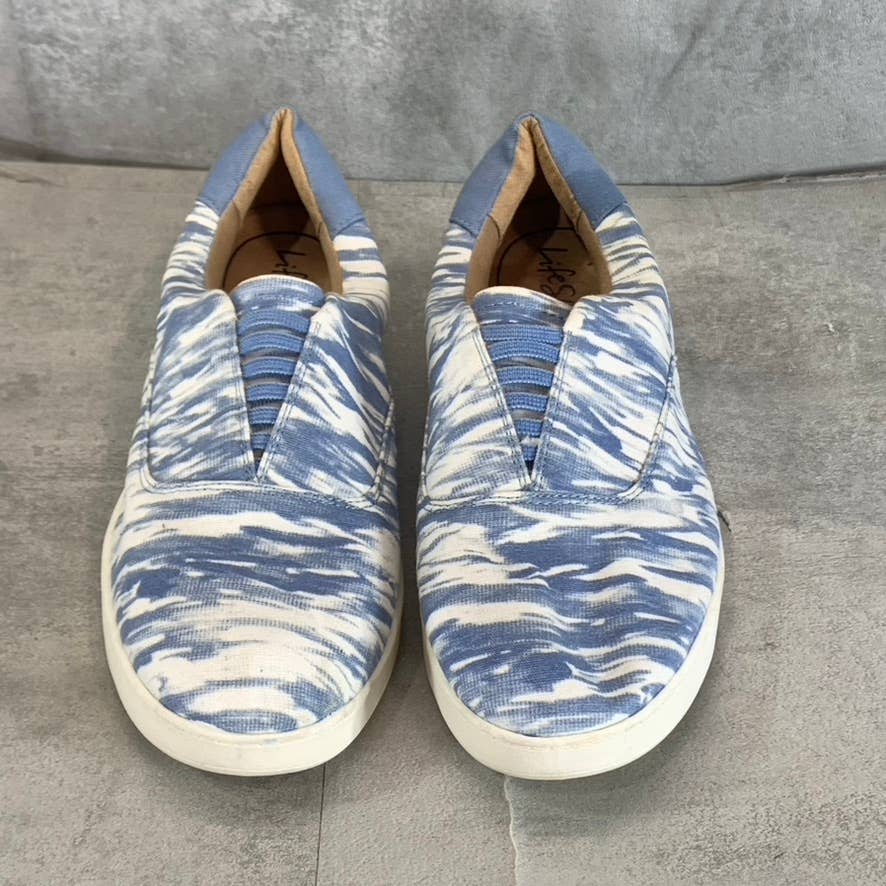 LIFESTRIDE Women's Blue Multi Canvas Emily Slip-On Casual Sneakers SZ 9.5