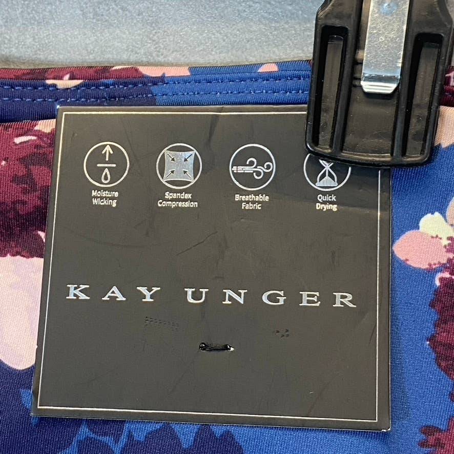 KAY UNGER Women's Ninfee Blue Printed High-Waist Tummy Control Pull-On Leggings SZ XL