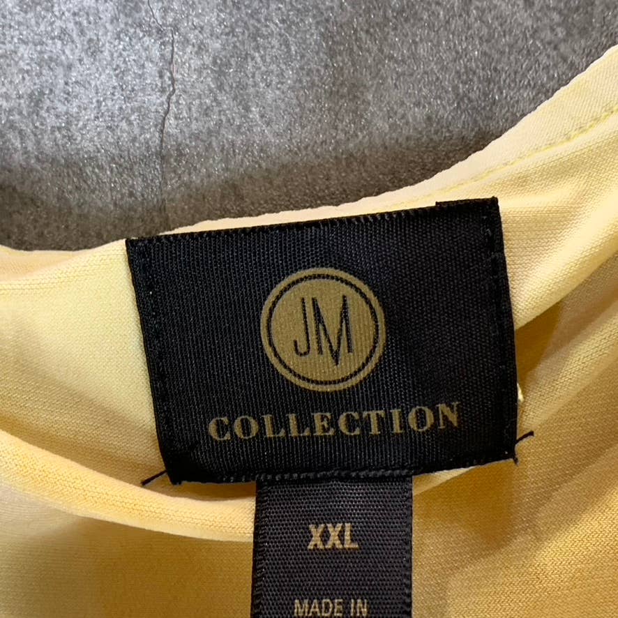 JM COLLECTION Women's Primrose Yellow Combo Ruffled Cold-Shoulder Mini Dress