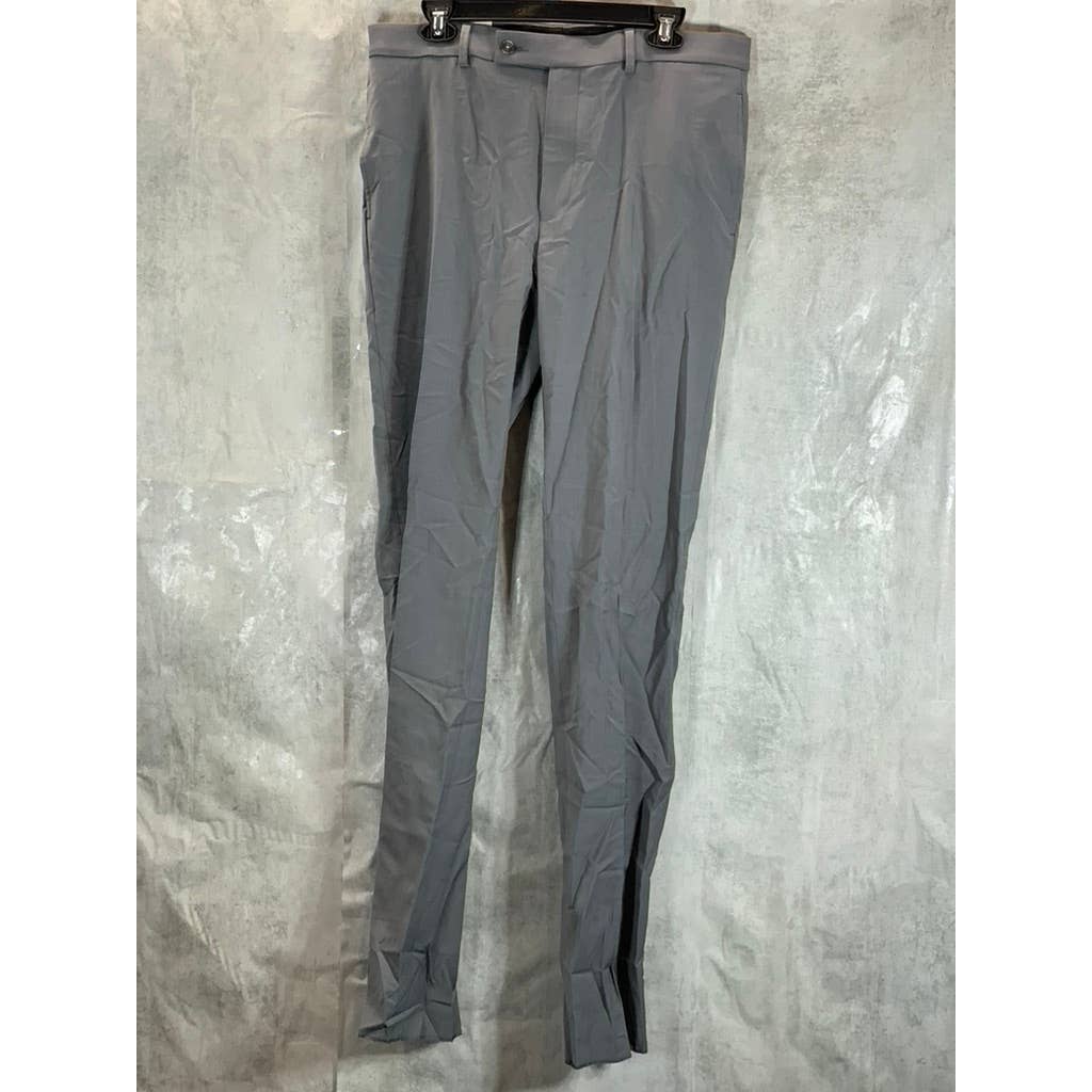 CALVIN KLEIN Men's Gray Sharkskin Slim-Fit Flat Front Suit Pants SZ 33X32