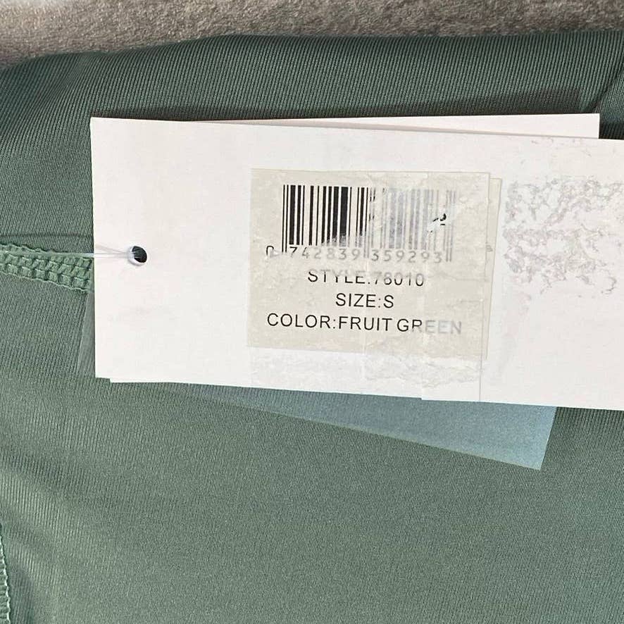 PRO-FIT Activewear Fruit Green Lightweight Ruched Breathable High-Waist Pull-On Leggings SZ S