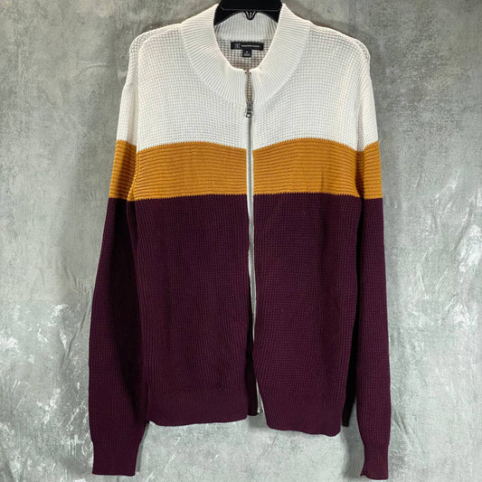 INC INTERNATIONAL CONCEPTS Men's Port Colorblocked Cotton Full-Zip Sweater SZ M