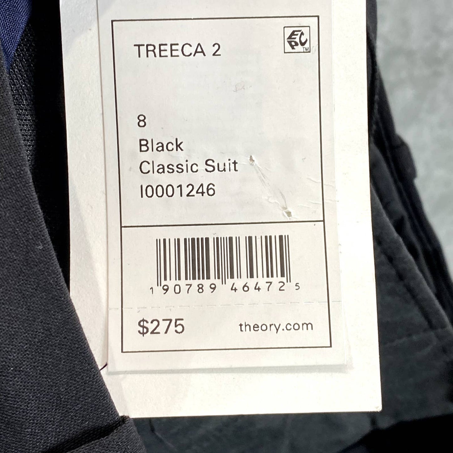 THEORY Women's Black Trecca 2 Good Wool Cropped Classic Suit Pants SZ 8