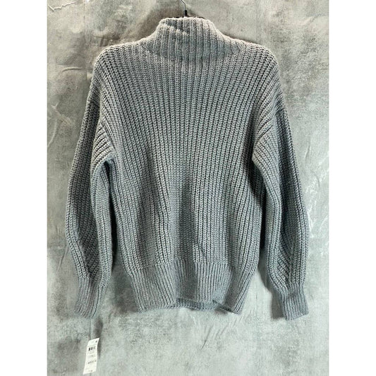 ALFANI Women's Greystone Rib Knit Mock-Neck Long-Sleeve Pullover Sweater SZ S
