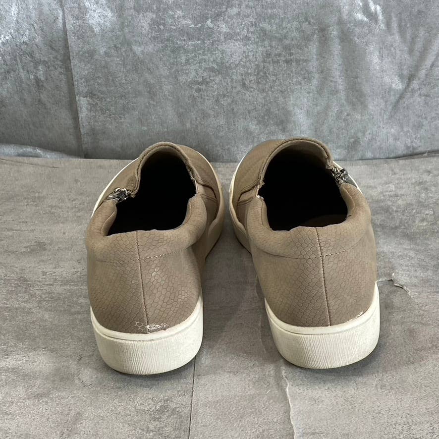 STYLE & CO Women's Taupe Textured Moira Zip Round-Toe Slip-On Sneakers SZ 8