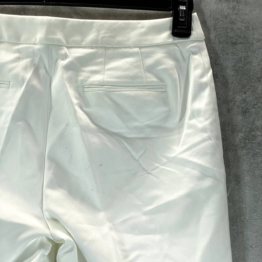 ANNE KLEIN Women's White Double-Weave High-Rise Ankle Pants SZ 4