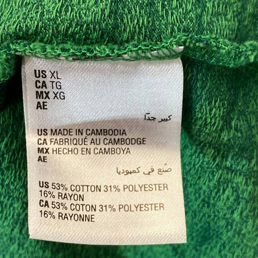 INC INTERNATIONAL CONCEPTS Women's Green Printed V-Neck Short Sleeve Top SZ XL