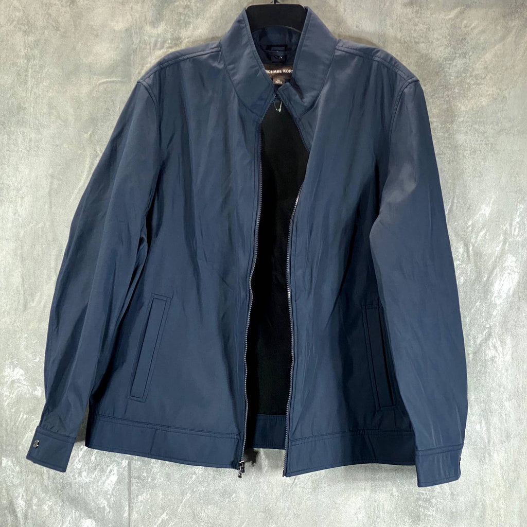 MICHAEL KORS Men's Navy Solid Mock-Neck Full-Zip 3-in-1 Track Jacket SZ XL
