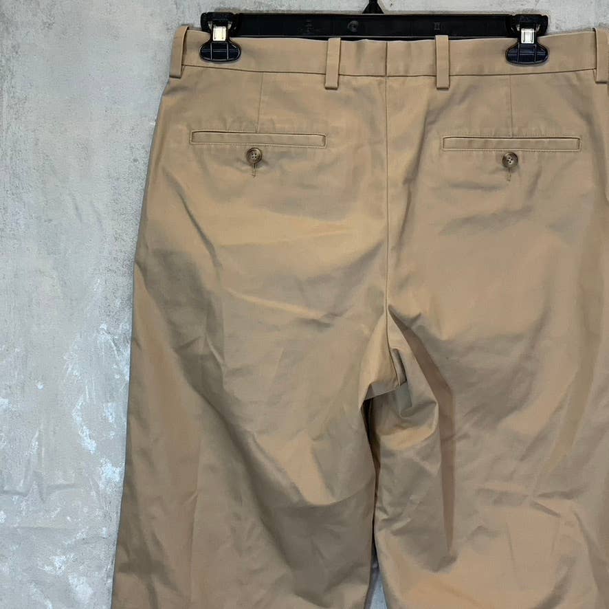 NORDSTROM Men's Tan Desert Smartcare Classic Supima Cotton Straight Leg Pants