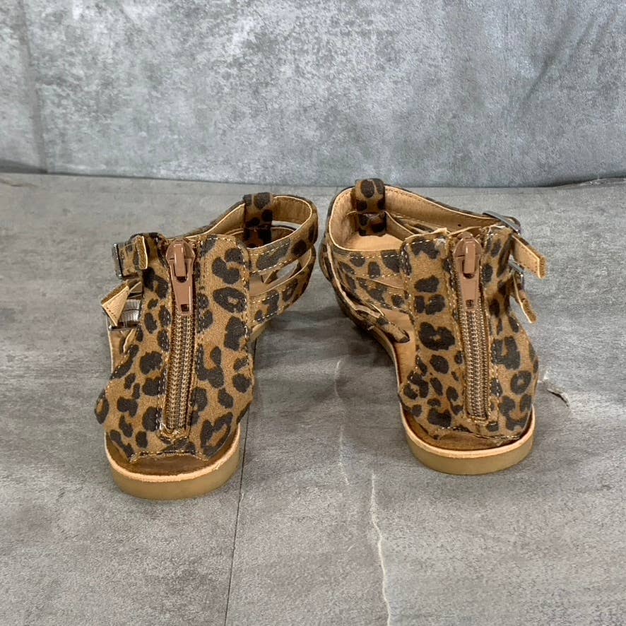 TREASURE & BOND Girl's Tan/Brown Cheetah-Print Alana Gladiator Sandals SZ 13