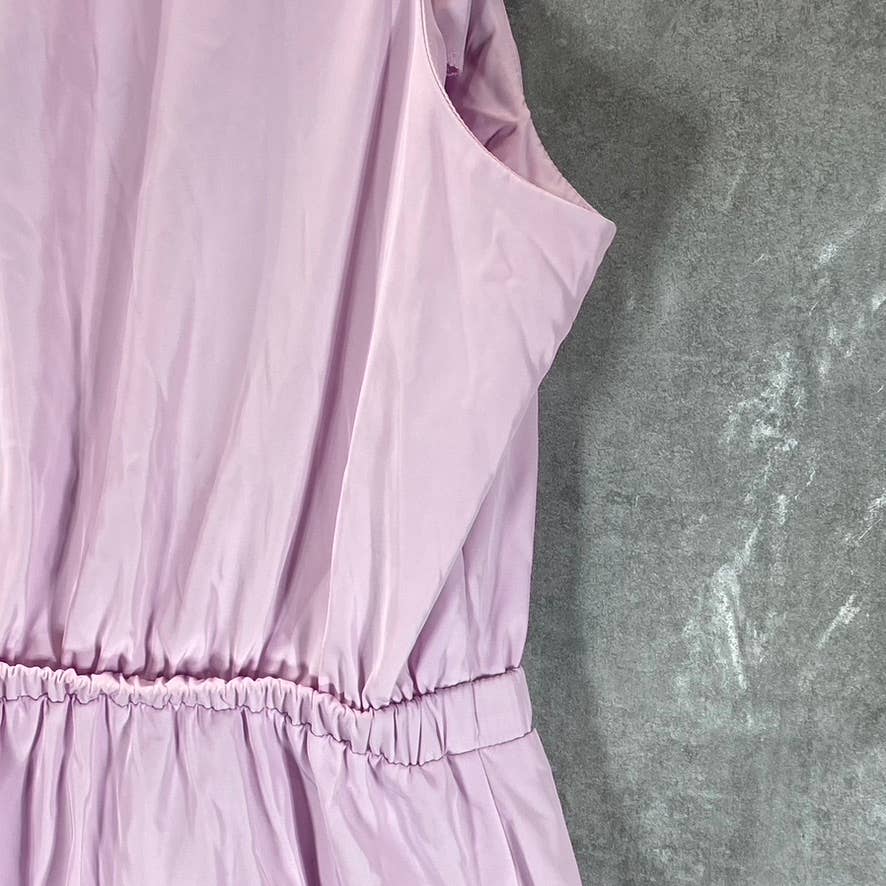 ALFANI Women's Lavender Rain Mixed-Media Drawstring Waist Mock-Neck Dress SZ 2XL