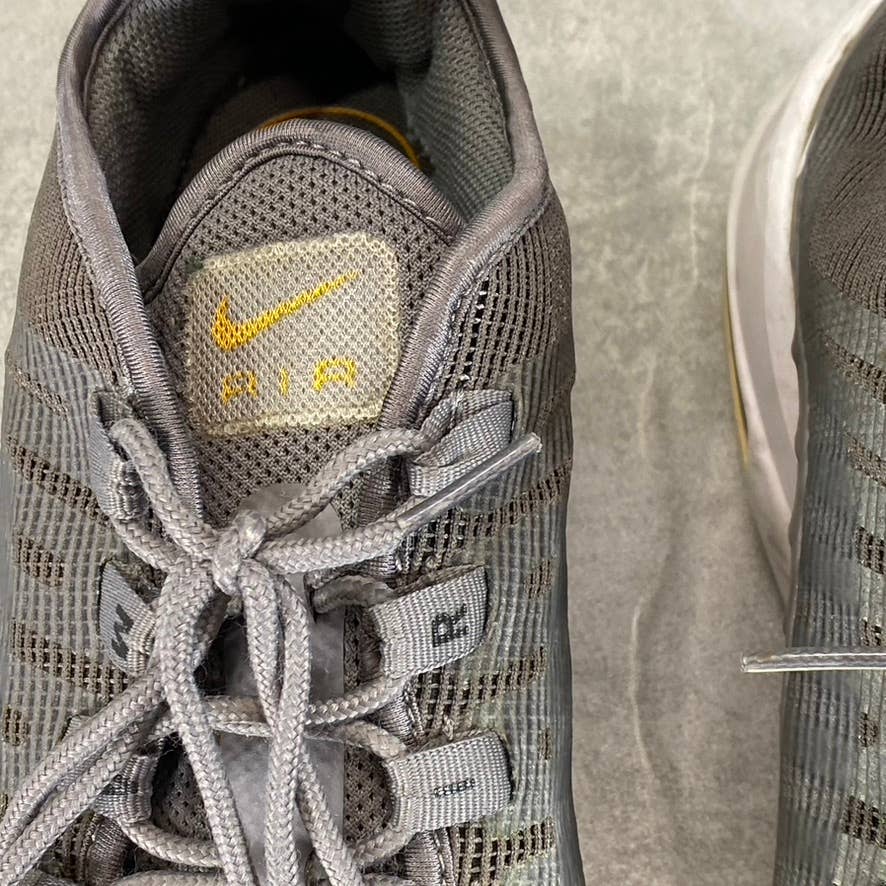 NIKE Men's Grey Air Max Axis Premium Lace-Up Sneakers SZ 10.5