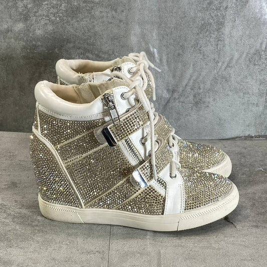 INC INTERNATIONAL CONCEPTS Women's Silver Rhinestone Embellished Debby Wedge