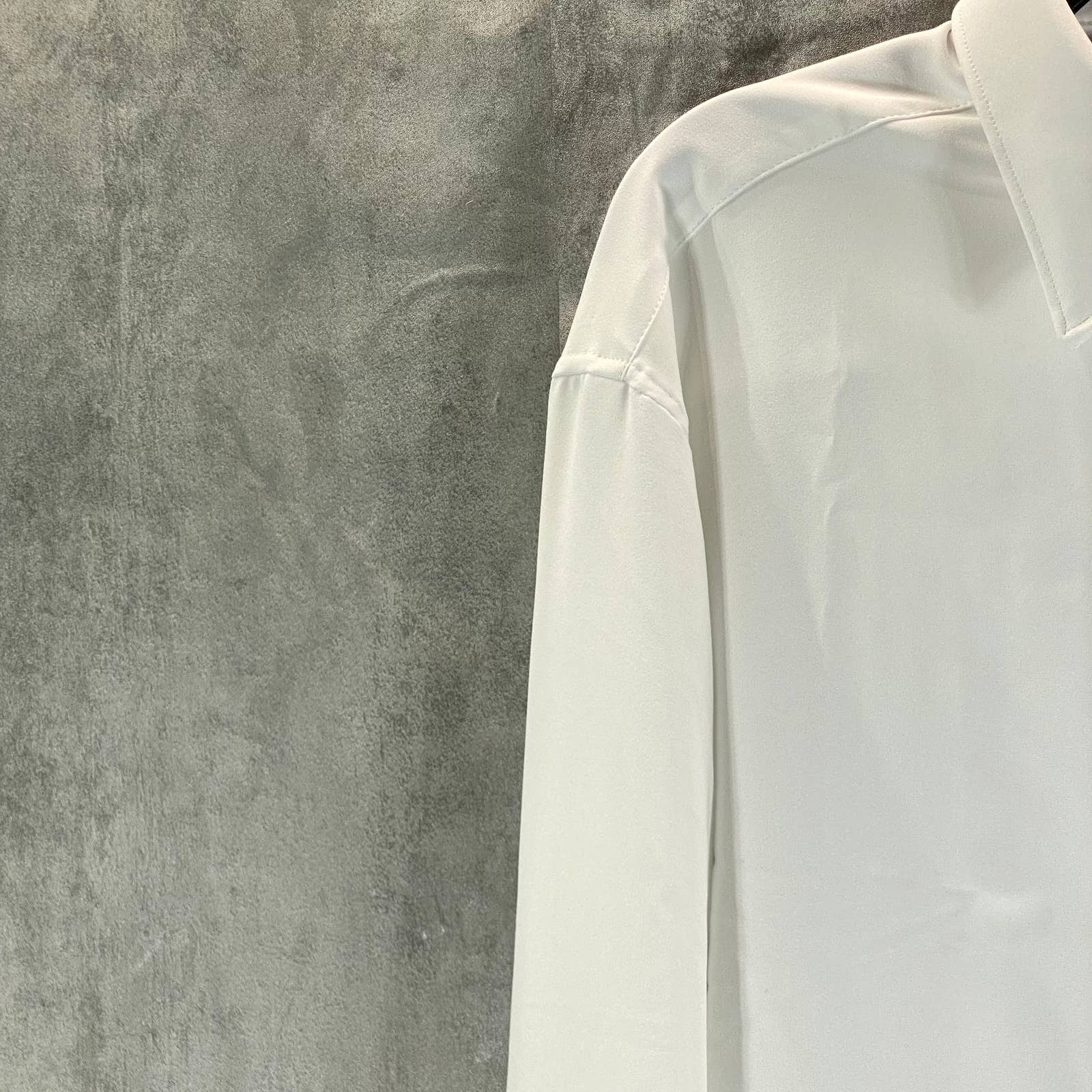 ALFANI Men's White Slim-Fit 4-Way Stretch Solid Dress Shirt SZ XL(17/17.5 36-37)