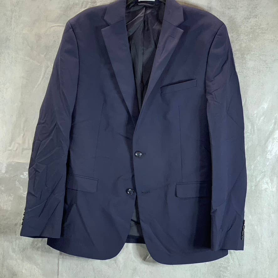 BAR III Men's Solid Navy Two-Button Slim-Fit Wool Suit Jacket SZ 42R