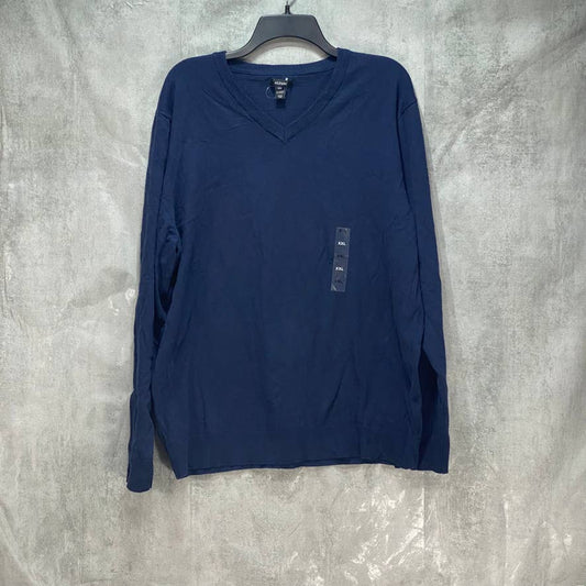 ALFANI Blue Solid V-Neck Pullover SZ 2XL