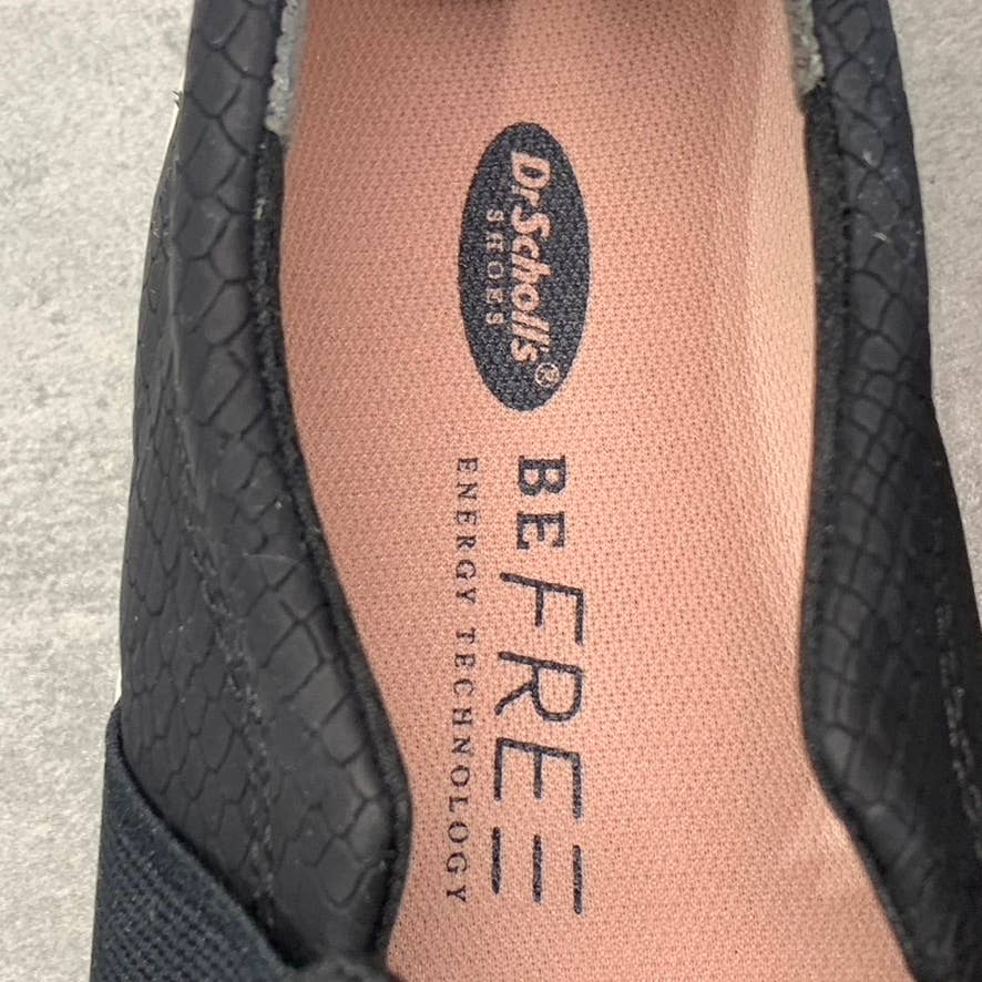 DR. SCHOLL'S Women's Black Snake Print Faux Leather Wander UpSneakers SZ 8