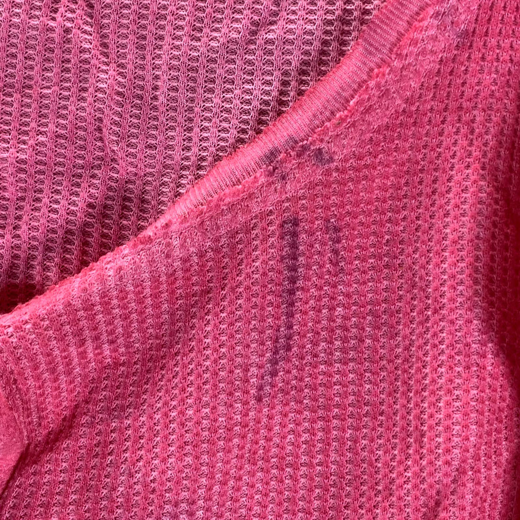 SUNDWOWN By Splendid Juniors' Hot Pink Solana Thermal Ribbed-Edge Top SZ M