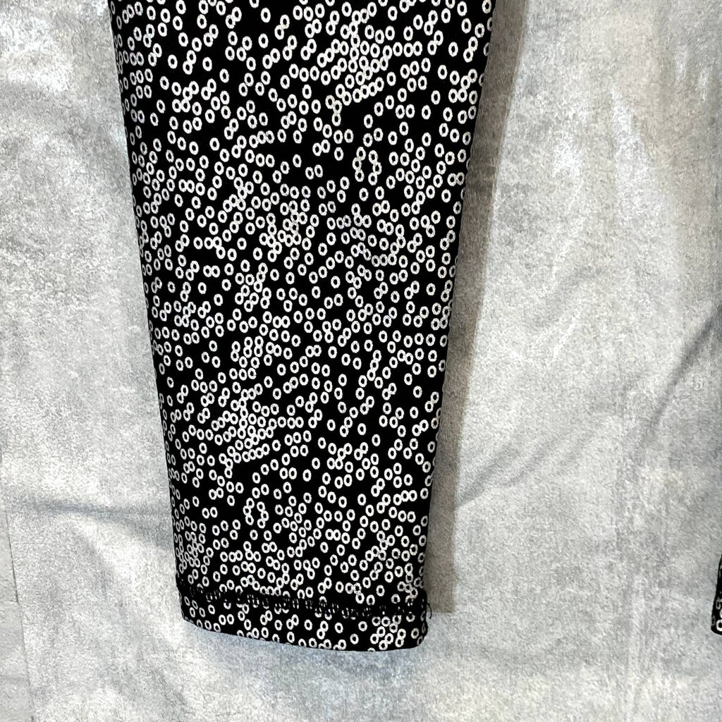 PRO-FIT Women's Silver Metallic Printed Lightweight High-Rise Pull-On Leggings SZ M