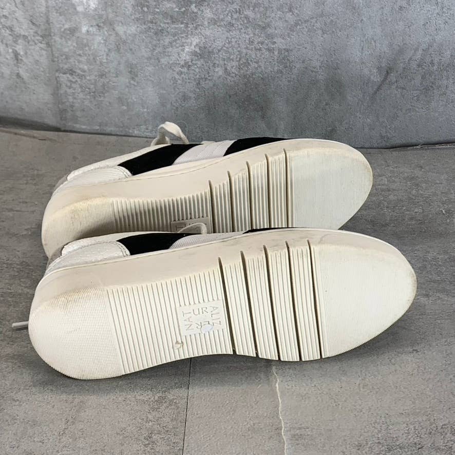 NATURALIZER Women's Black/White Leather Hadley Lace-Up Sneakers SZ 4