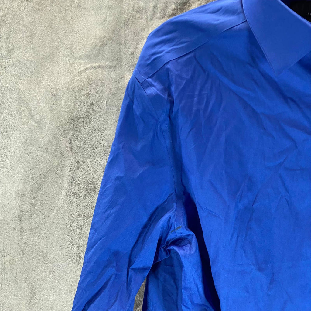 ALFANI Men's Cobalt Slim-Fit Performance Stretch Solid Button-Up Dress Shirt SZM