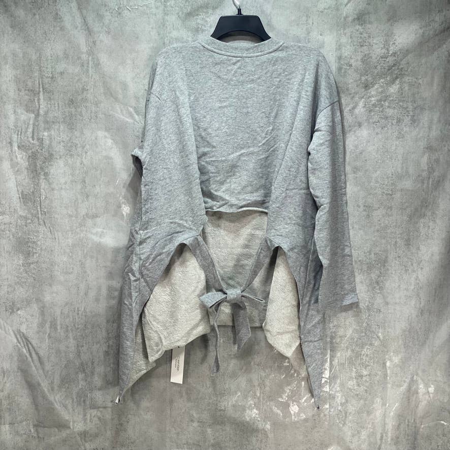CALVIN KLEIN PERFORMANCE Grey Long Sleeve Tie-Back Top SZ XL