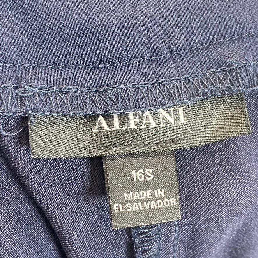 ALFANI Women's Short Modern Navy Tummy-Control Skinny-Leg Pull-On Pants SZ 16S