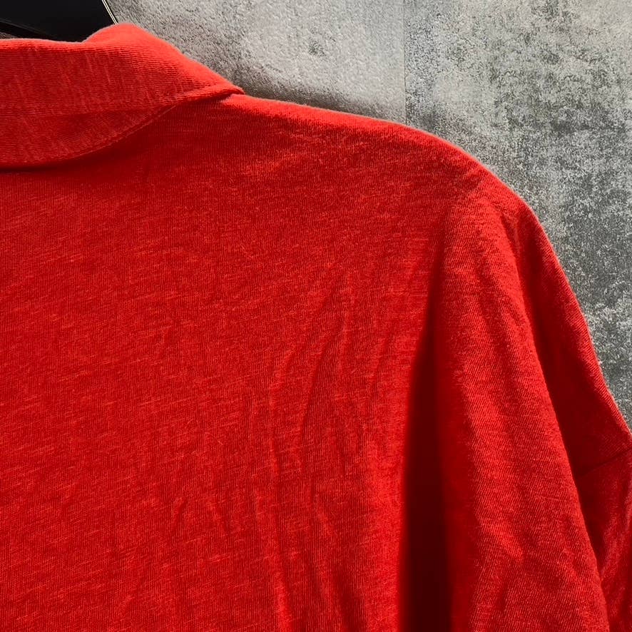 STYLE & CO Women's Petite Loving Red Short-Sleeve Polo Top SZ P/L