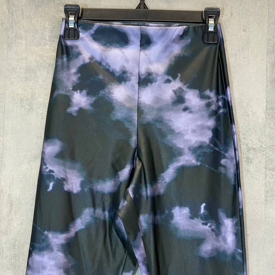 TOPSHOP Petite Black/Purple Tie-Dye Wide Leg Pull-on Pants SZ 2