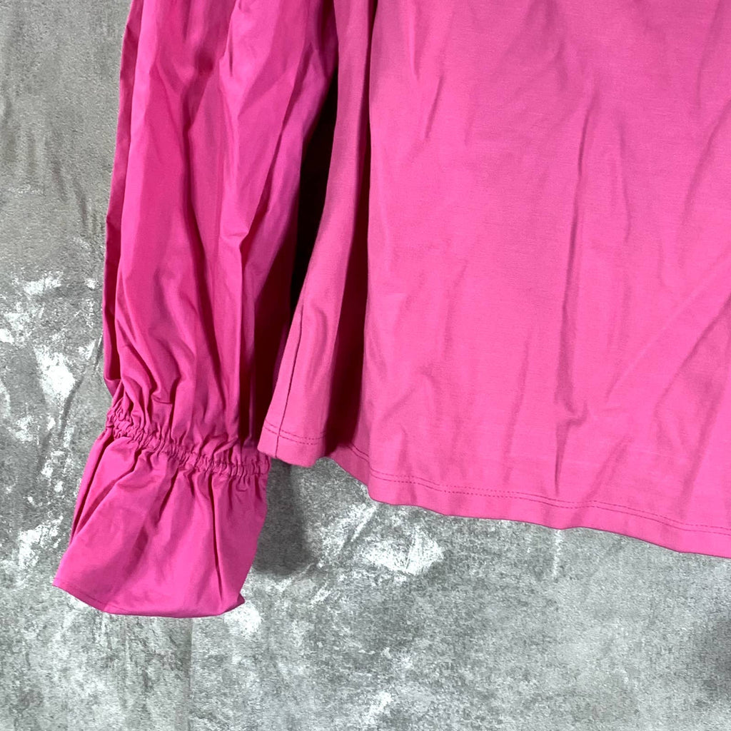 INC INTERNATIONAL CONCEPTS Women's Bright Peony Square-Neck Ruffled Top SZ M