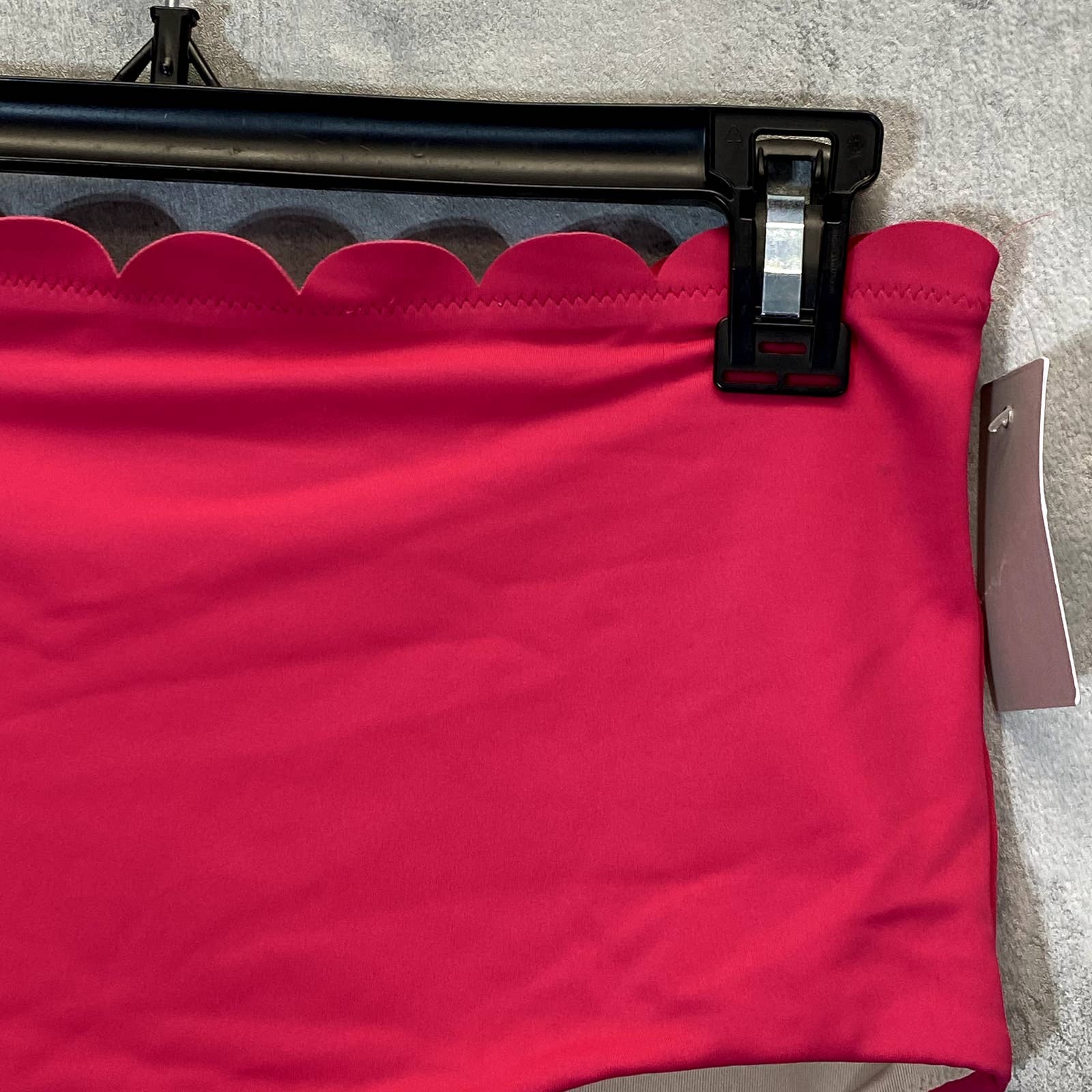 CHELSEA28 Women's Pink Bright Scallop High-Waist Bikini Bottoms SZ S