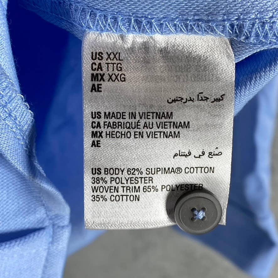 ALFANI Men's Pale Ink Blue Regular-Fit Supima Birdseye Button-Up Shirt SZ XXL