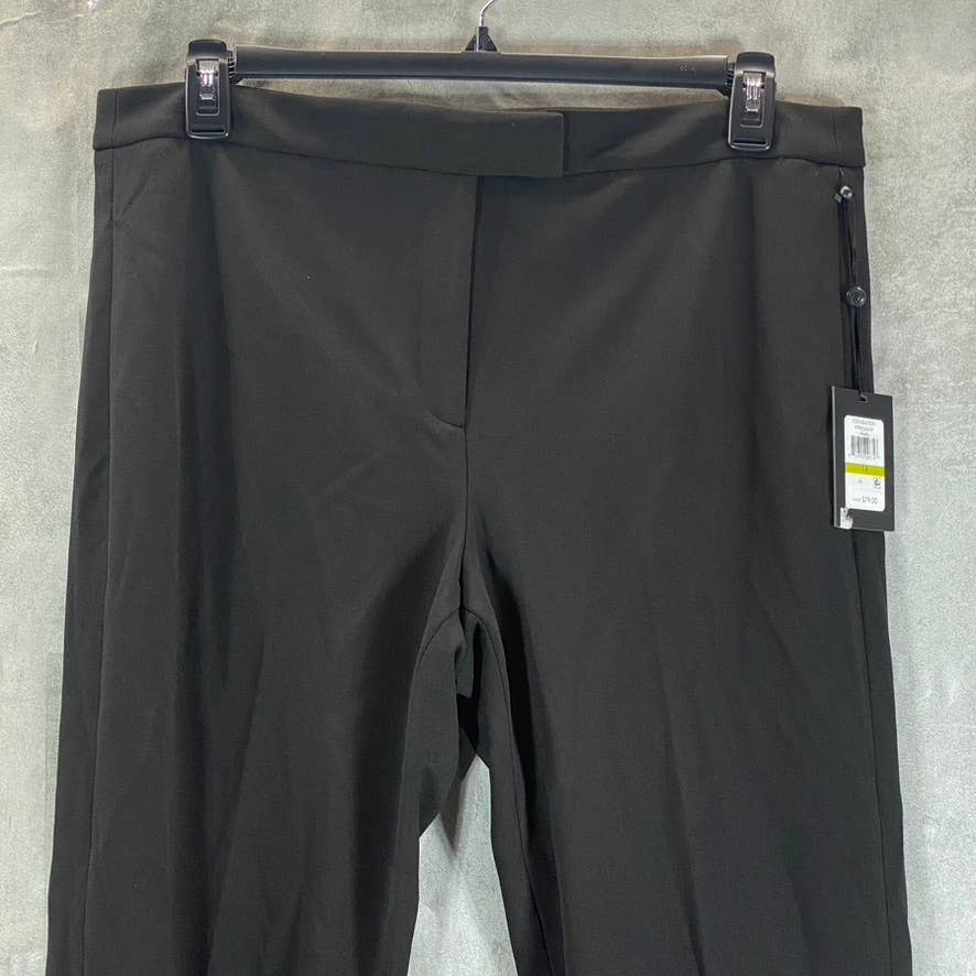 DKNY Women's Black Solid Essential Slim-Leg Cropped Dress Pants SZ 14
