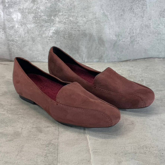 MUNRO Women's Wine Suede Diedre Square-Toe Slip-On Loafers SZ 8.5