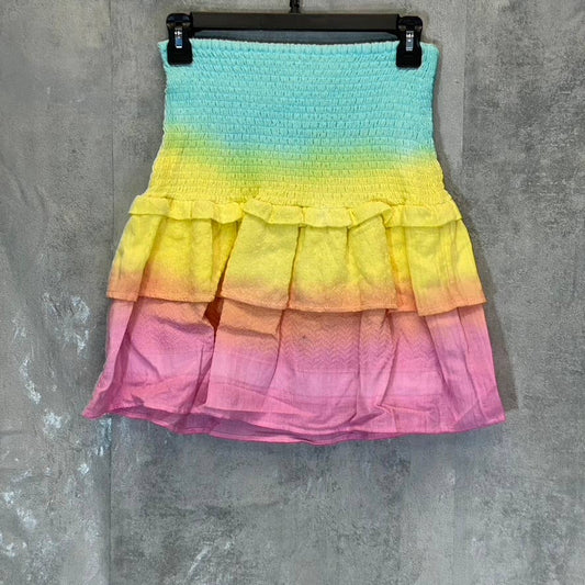 CECILIE COPENHAGEN Women's Tie-Dye Nola Smocked Layered Mini Skirt SZ XS