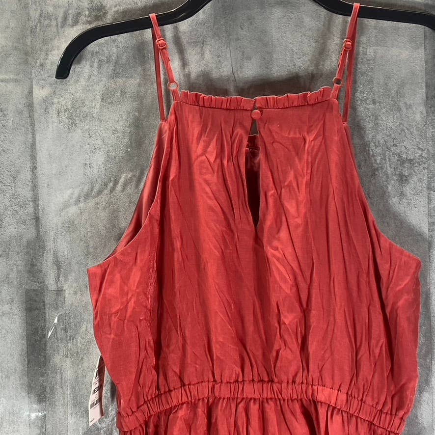 BAR III Women's Coral Starfish Square-Neck Strappy Tie-Waist Mini Dress SZ M