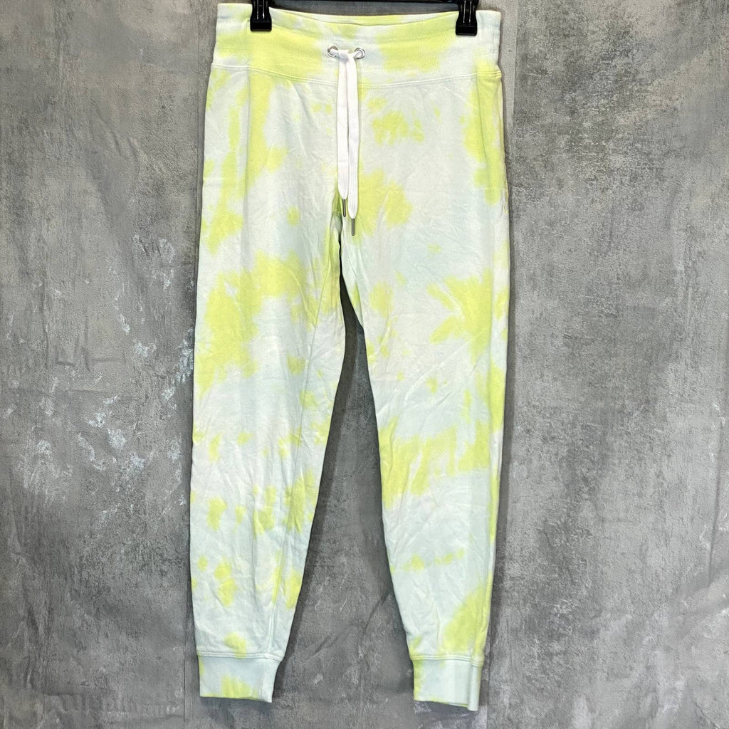 CALVIN KLEIN Women's Yellow Sunburst Tie-Dye Pull-On Drawstring Jogger Pants SZ S