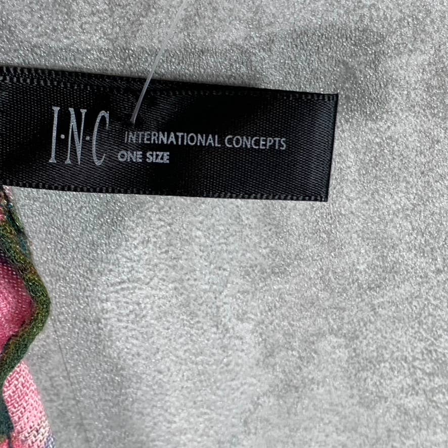 INC INTERNATIONAL CONCEPTS Women's Teal Multi Floral-Print Scarf SZ OS